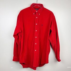 Vintage Ralph Lauren Blair Corduroy Red Button Down Shirt size xl 100% cotton